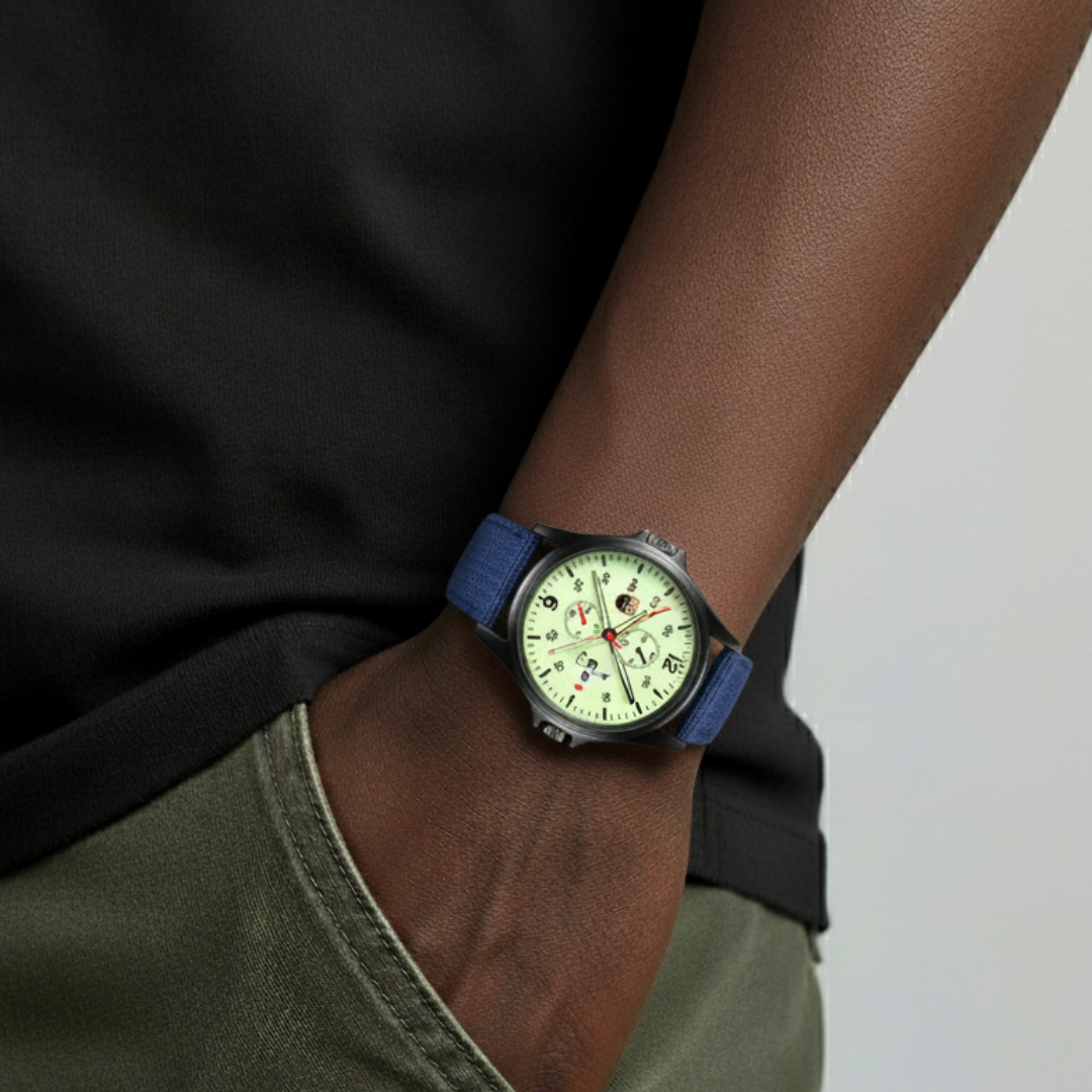 Mens Military Watch | Sporty Fluorescent Quartz