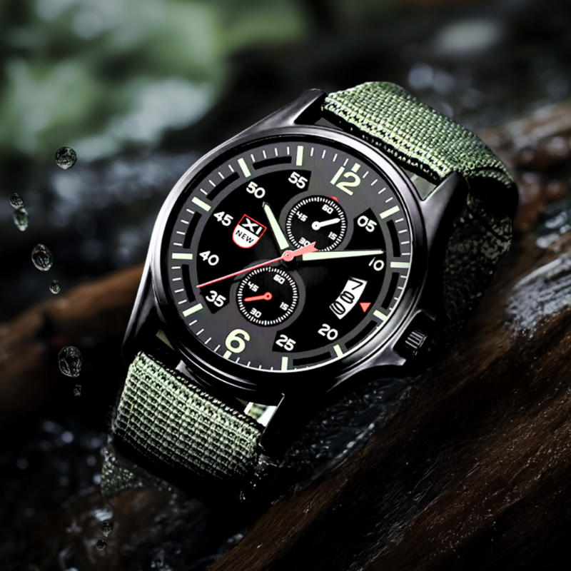 Mens Military Watch | Sporty Fluorescent Quartz