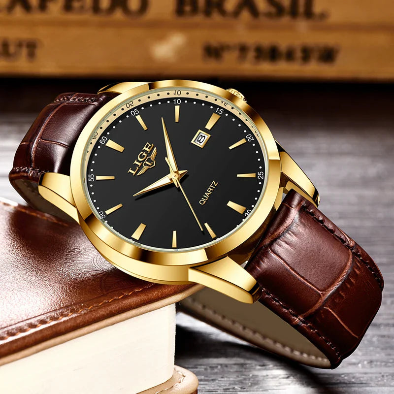 Mens Classic Watch | Brown Leather Strap