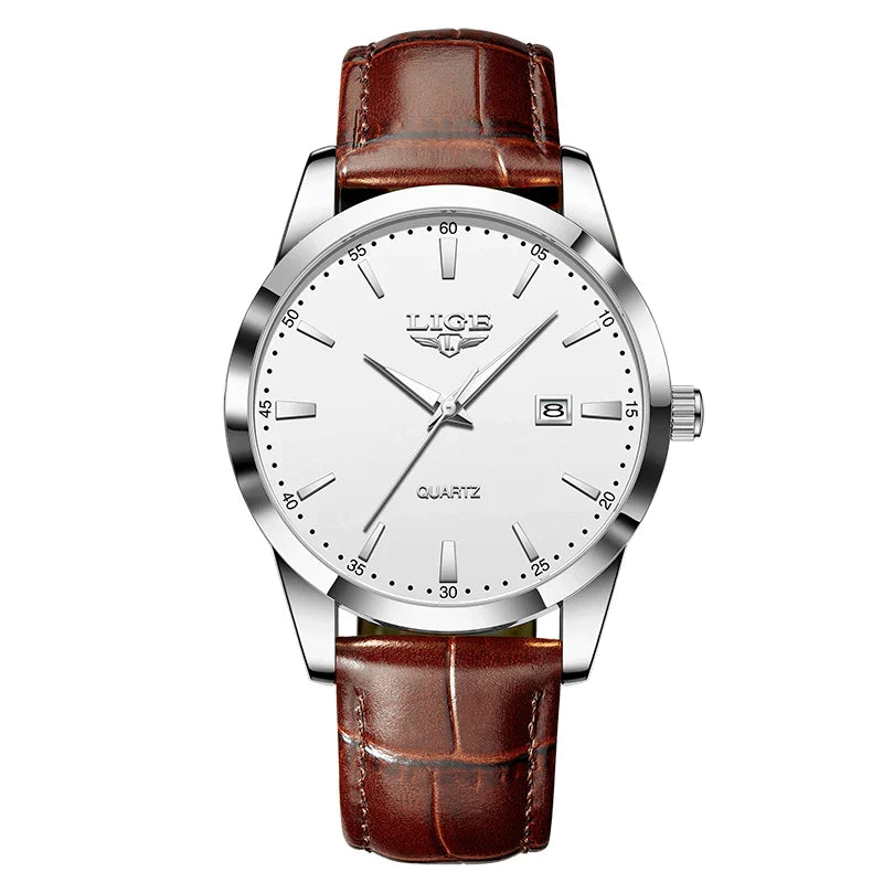 Mens Classic Watch | Brown Leather Strap
