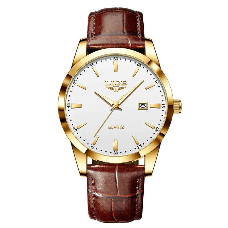 Mens Classic Watch | Brown Leather Strap