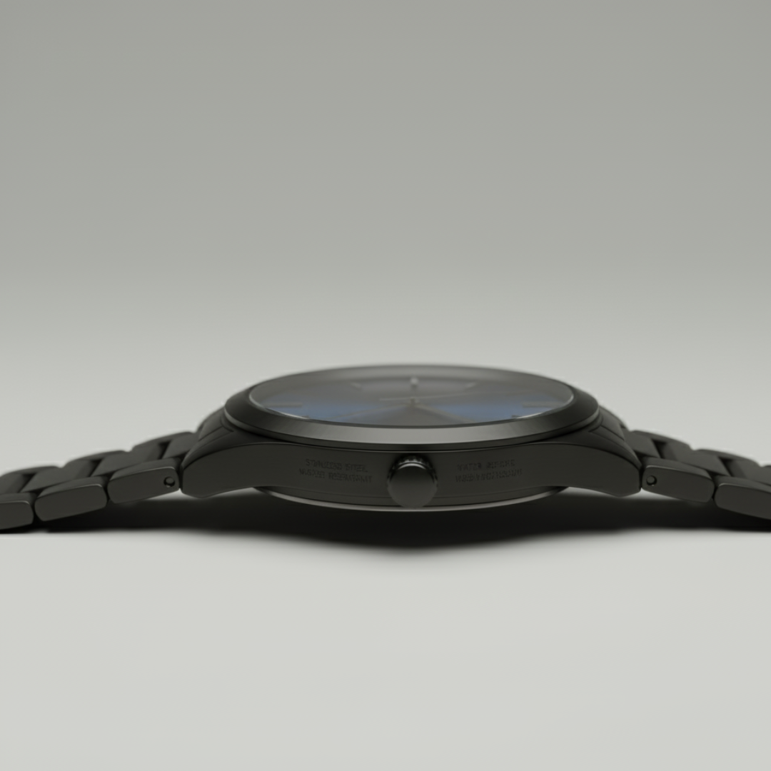 Aura | Mens Black Stainless Steel Watch