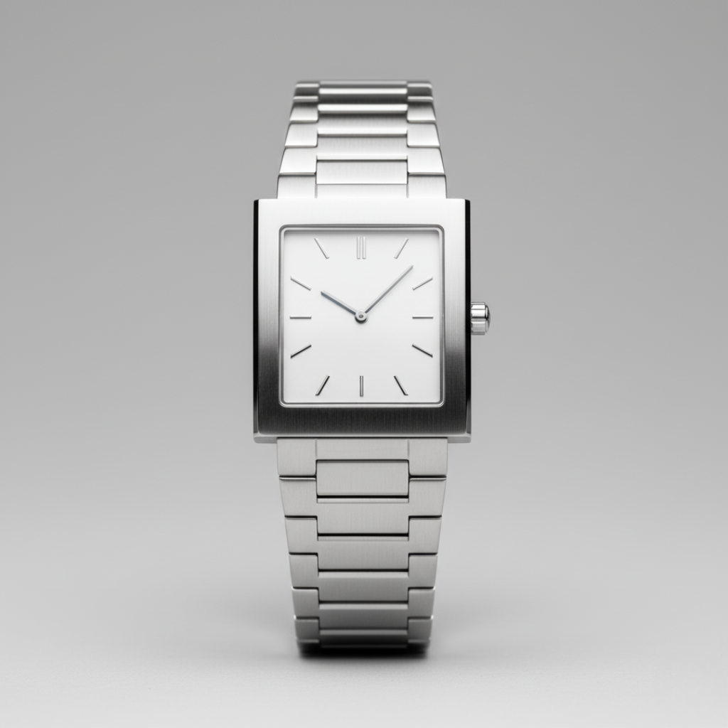 Cube | Mens Square Stainless Steel Watch