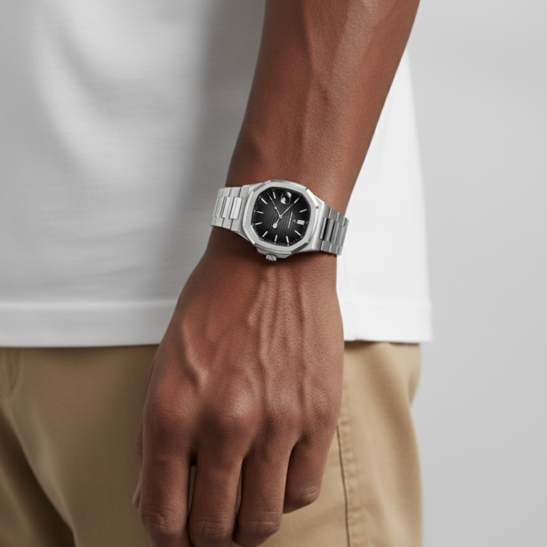 Mens Stainless Steel Watch | Square Dial