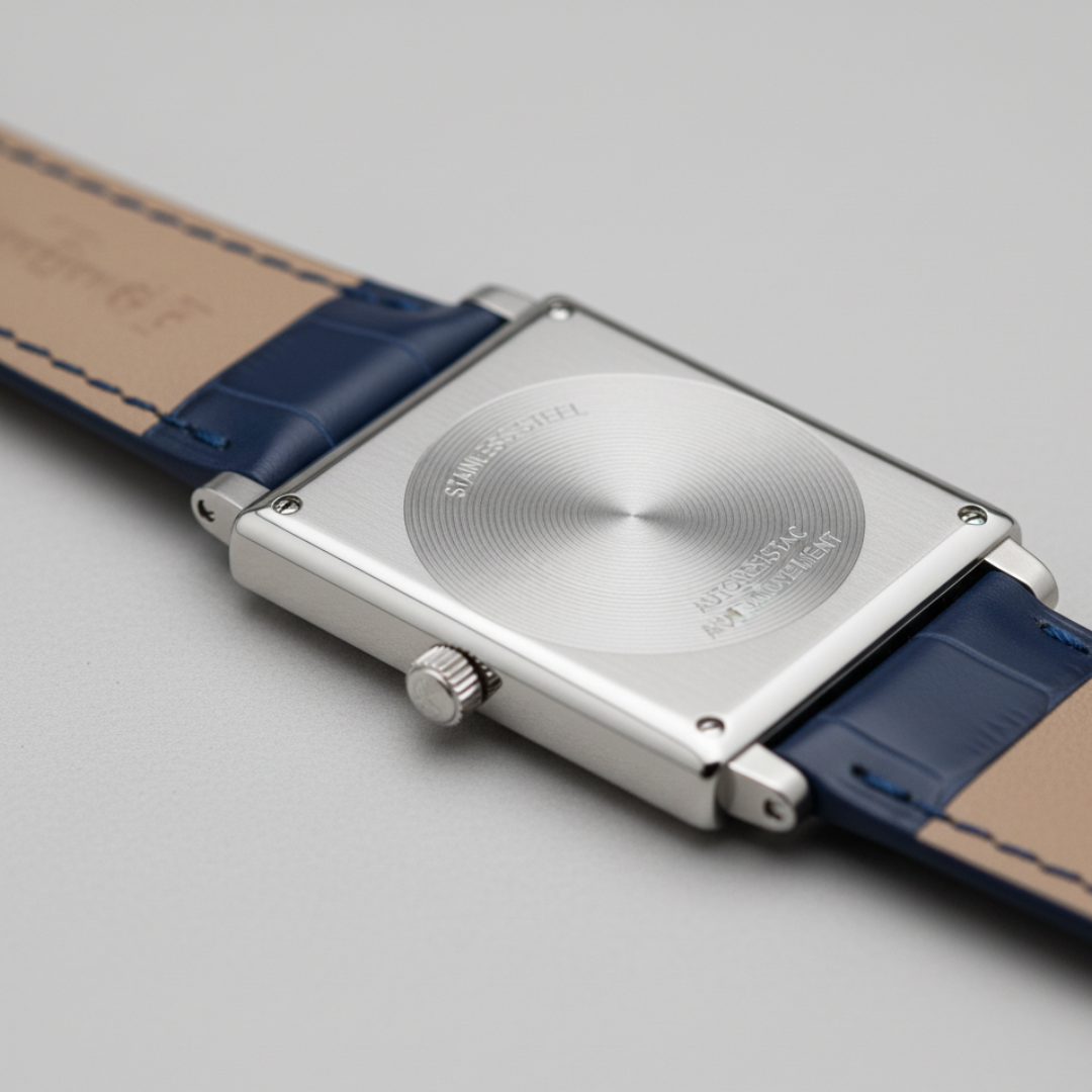 Prism | Mens Square Blue leather Watch