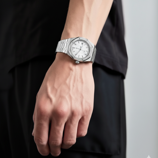 Mens Classic Watch | Silver & Stainless Steel