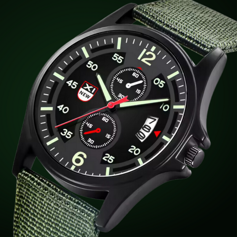 Mens Military Watch | Sporty Fluorescent Quartz