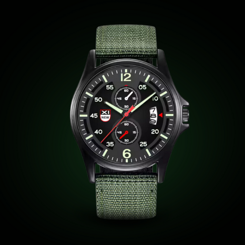 Mens Military Watch | Sporty Fluorescent Quartz