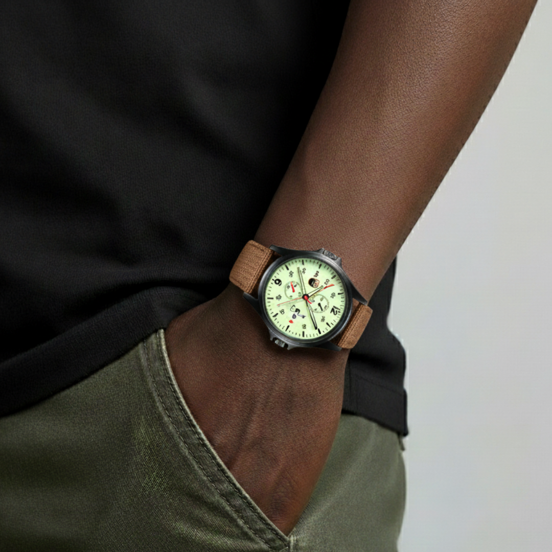Mens Military Watch | Sporty Fluorescent Quartz