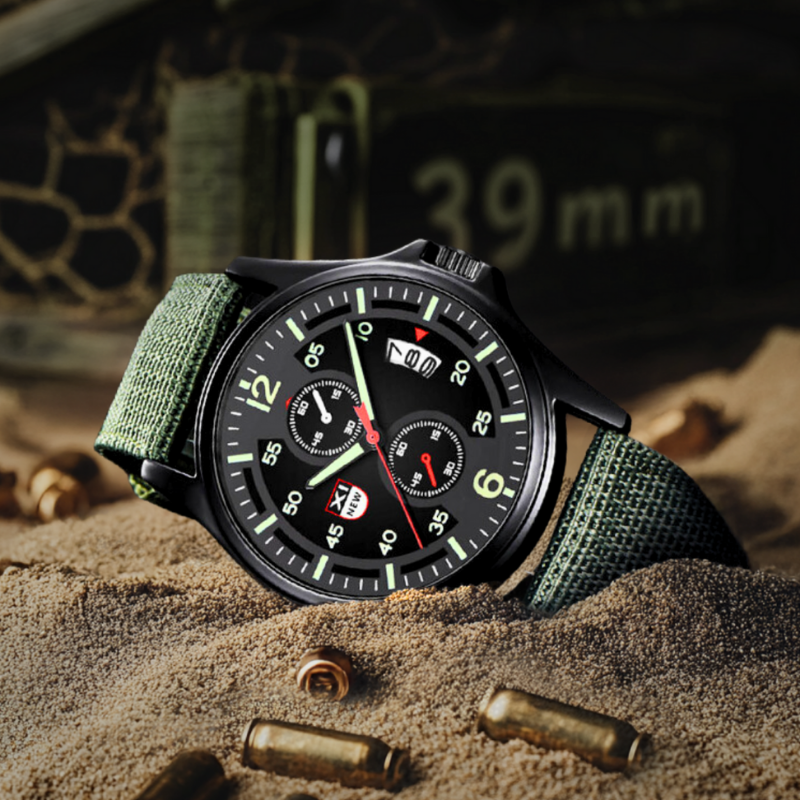 Mens Military Watch | Sporty Fluorescent Quartz