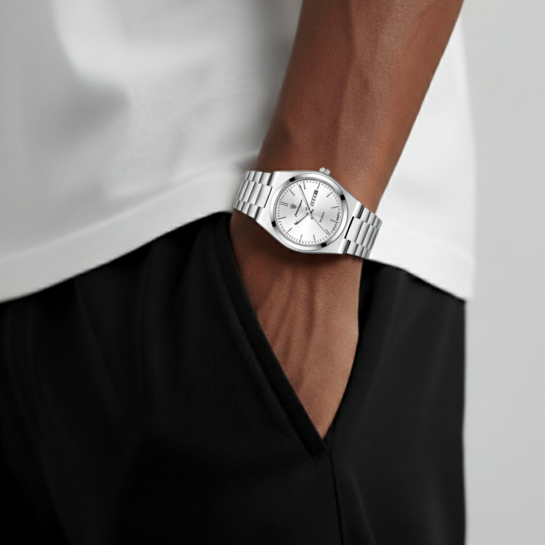 Mens Watch Stainless Steel Silver | Quartz