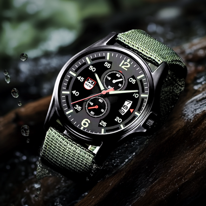 Mens Military Watch | Sporty Fluorescent Quartz