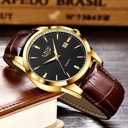 Mens Classic Watch | Brown Leather Strap