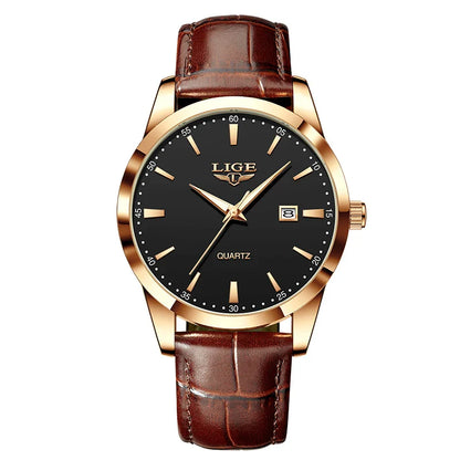 Mens Classic Watch | Brown Leather Strap