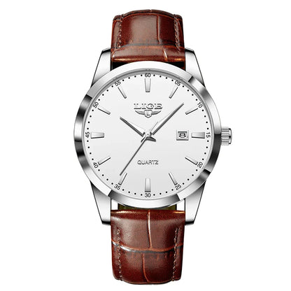 Mens Classic Watch | Brown Leather Strap