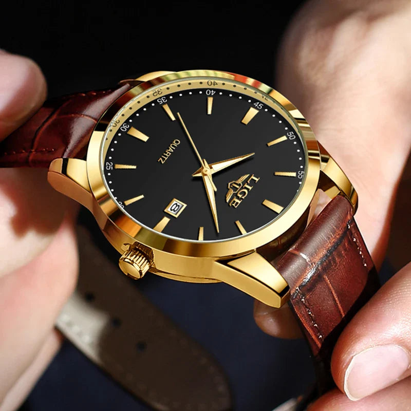 Mens Classic Watch | Brown Leather Strap